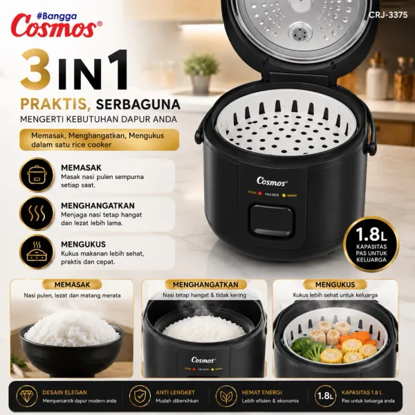 Cosmos Rice Cooker Anti Lengket CRJ-3375